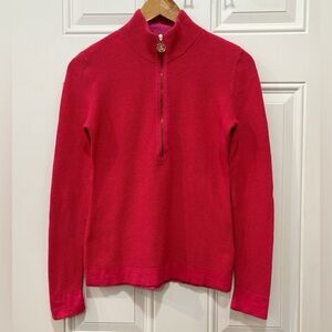 Lilly Pulitzer Pink Half-Zip Pull-Over Sweatshirt in Size S